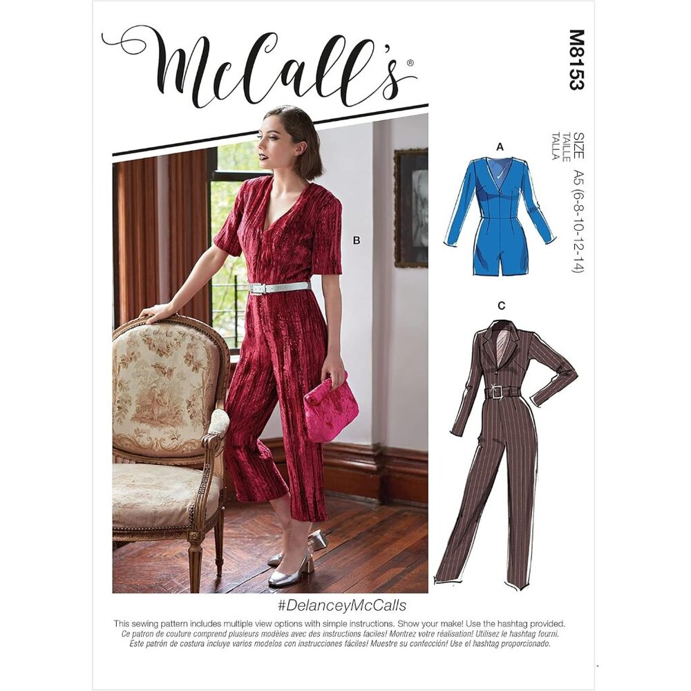 McCalls Sewing Pattern M8153 Misses Romper & Jumpsuits Size 16-24